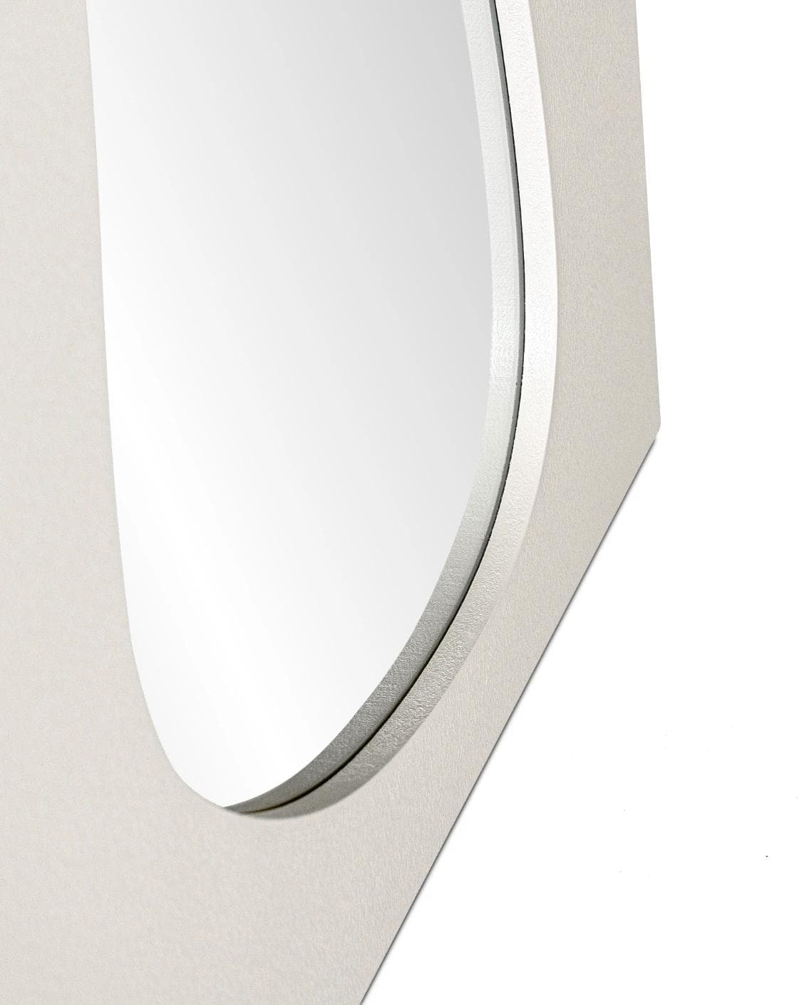 Ivrea mirror in soft ivory and stone, shown in a product close-up front view as image 7