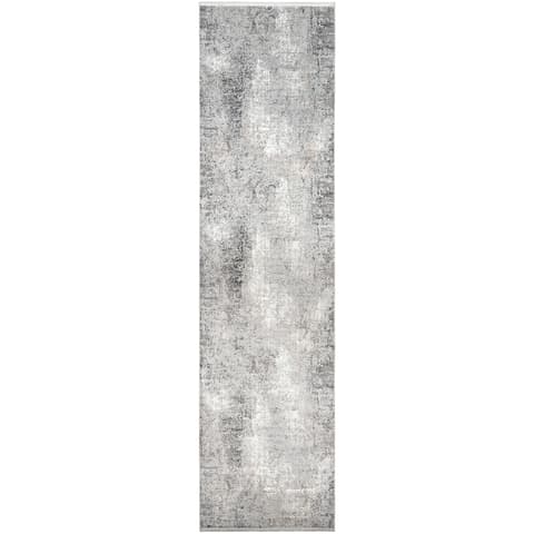 Jacob Ashton carpets in grey, silver and white, shown in a product top view as image 1