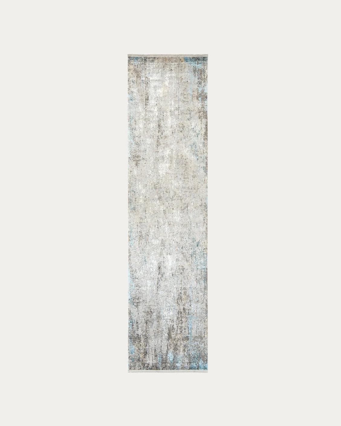 Jacob Azure carpets in grey and blue, shown in a product top view as image 1