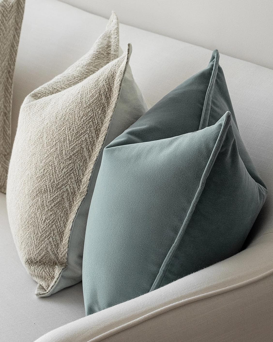Jastine Bundle cushion in blue and beige, shown in a product right view as image 7