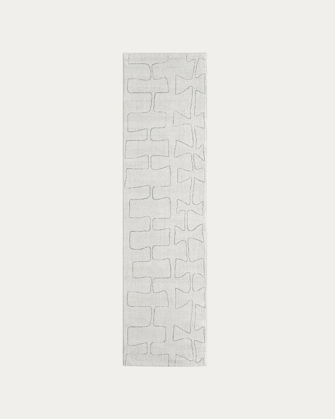 Jaxon Bianca carpets in ivory and charcoal, shown in a product top view as image 1