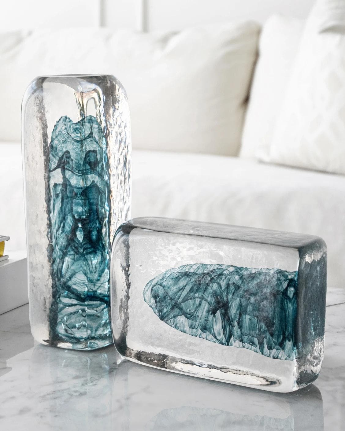 Jay Bundle statues and sculptures in blue, shown in a lifestyle right view as image 2