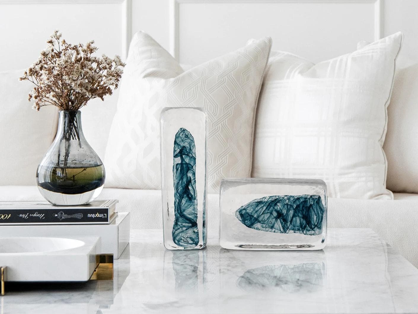 Jay Bundle statues and sculptures in blue, shown in a lifestyle front view as image 4