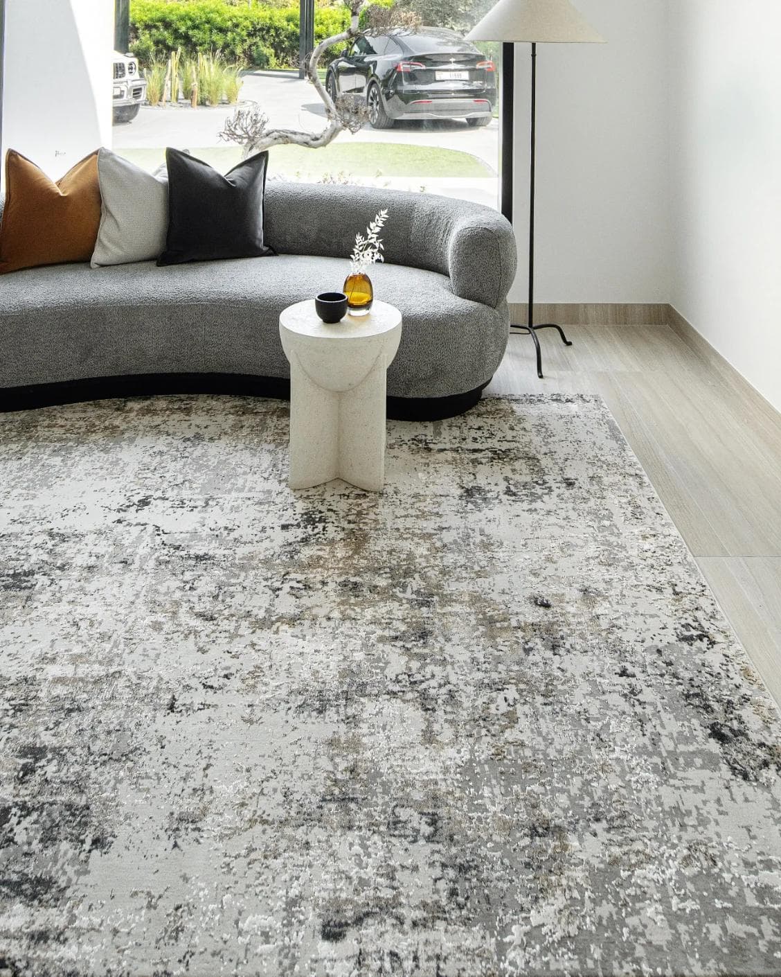 Jay Haywoods Runners carpet in grey, shown in a lifestyle front view as image 7