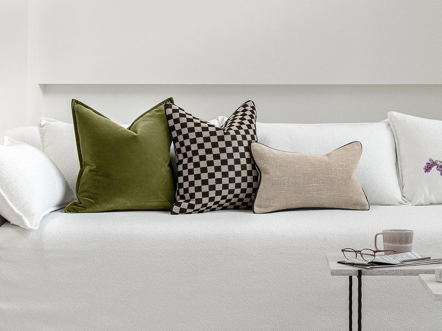 Judy Bundle cushion, shown in a lifestyle front view as image 4