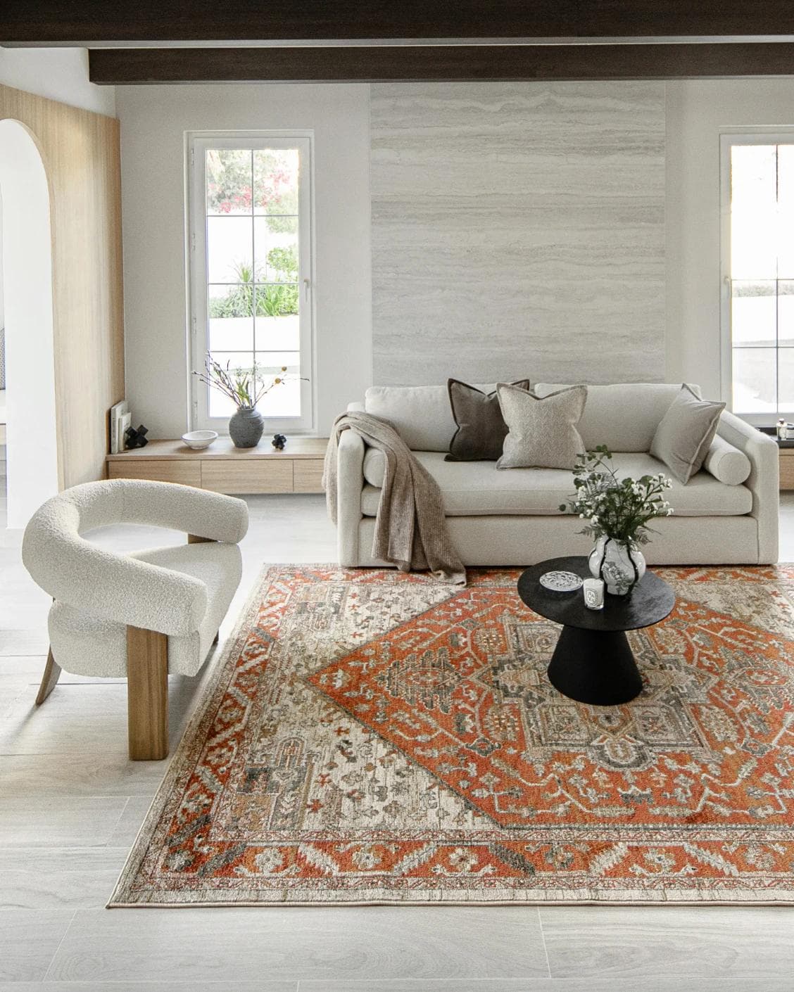 Julian Copper Runners carpet in red and beige, shown in a lifestyle front view as image 5