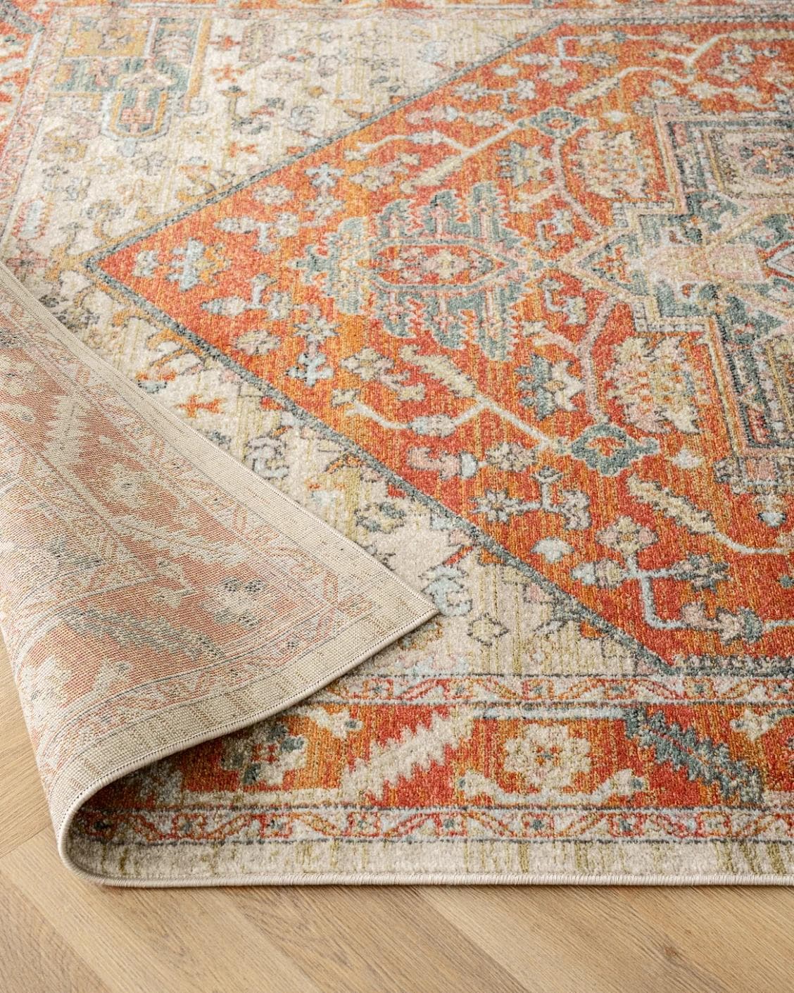 Julian Copper Runners carpet in red and beige, shown in a product close-up as image 9