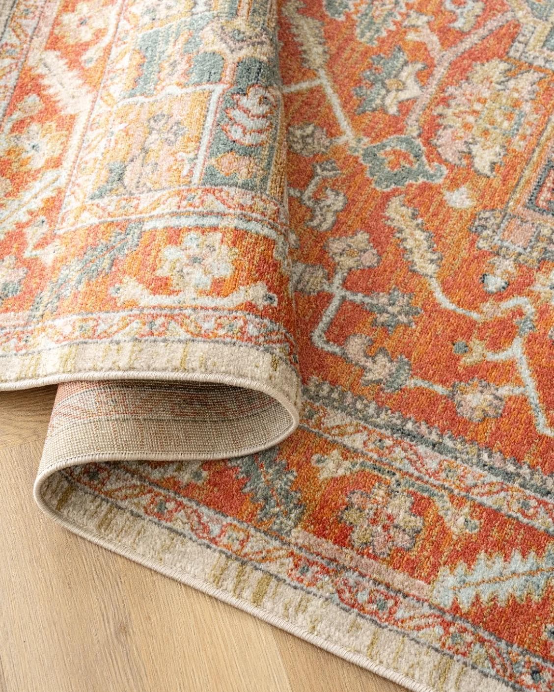 Julian Copper Runners carpet in red and beige, shown in a product close-up as image 11