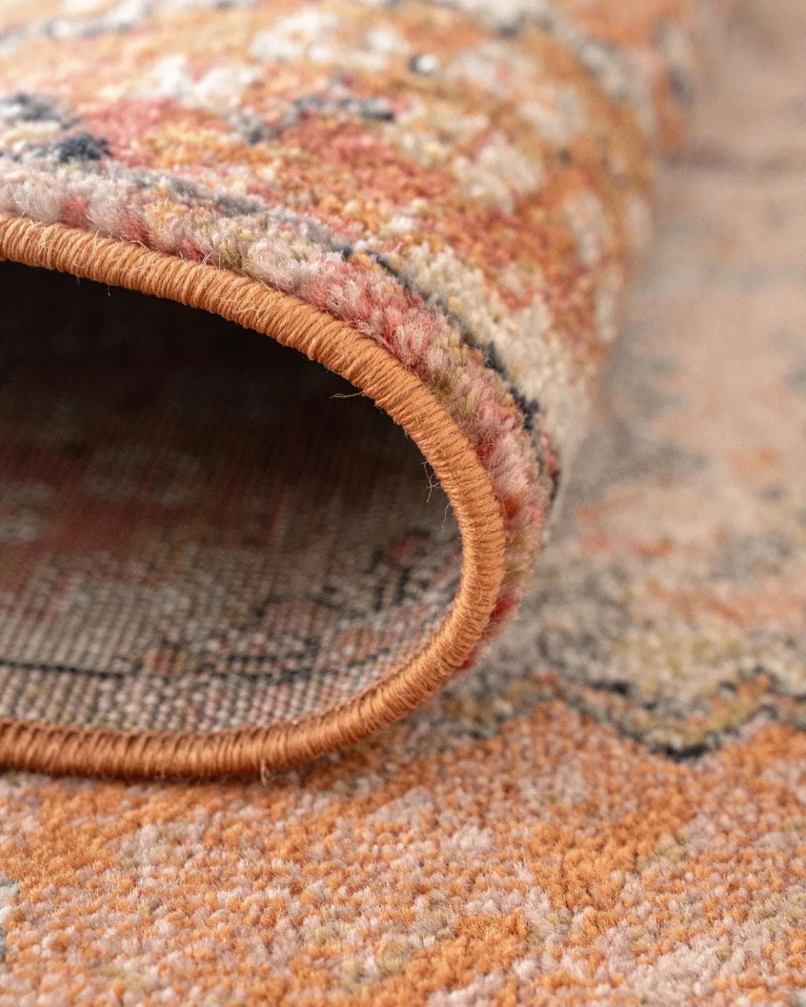 Julian Coral Runners carpet in orange and rust, shown in a product close-up as image 10