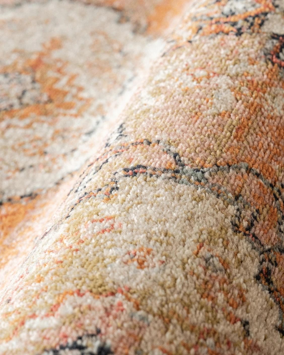Julian Coral Runners carpet in orange and rust, shown in a product close-up as image 11