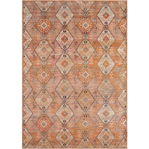Julian Coral carpets in orange and rust, shown in a product top view as image 1