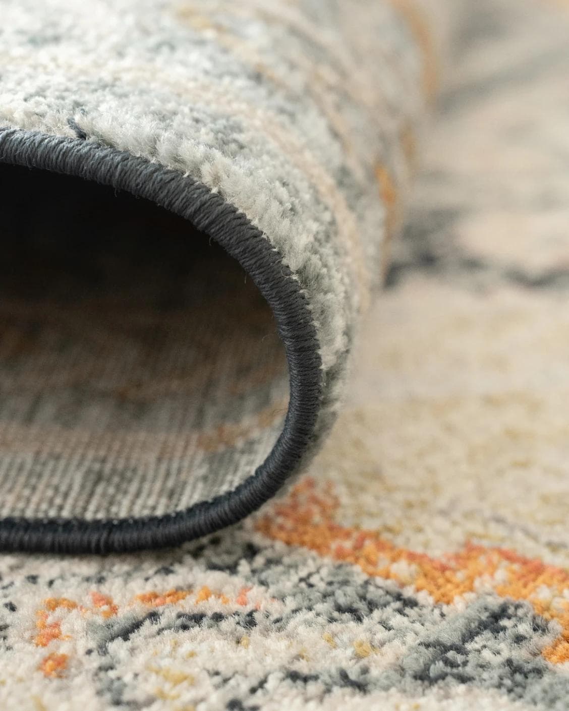 Julian Navy Runners carpet in beige, blue and multicolour, shown in a product close-up as image 11