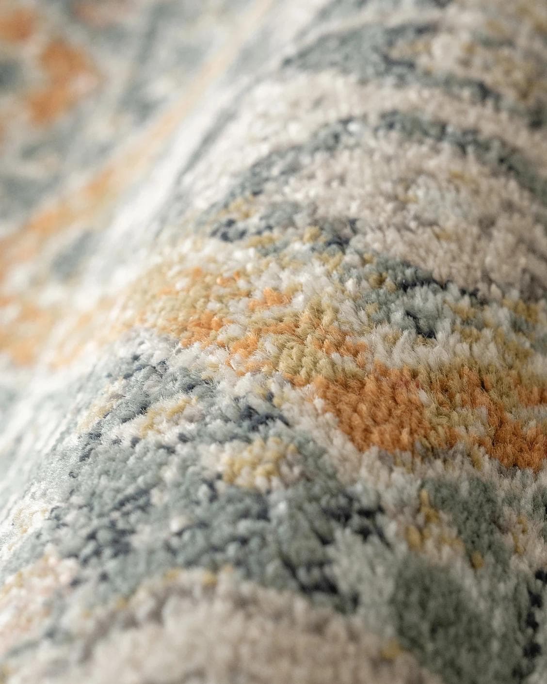 Julian Navy Runners carpet in beige, blue and multicolour, shown in a product close-up as image 12