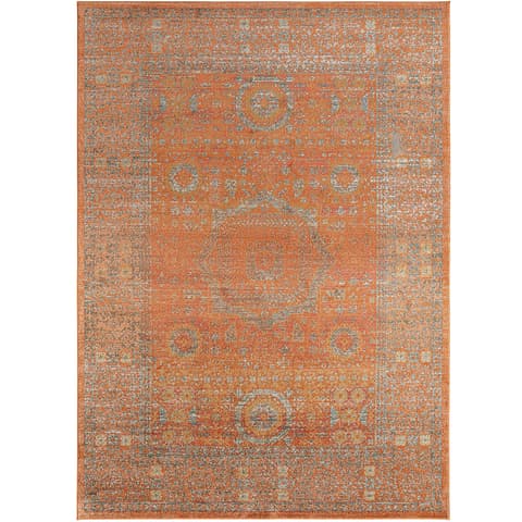 Julian Rust carpets in orange, shown in a product top view as image 1