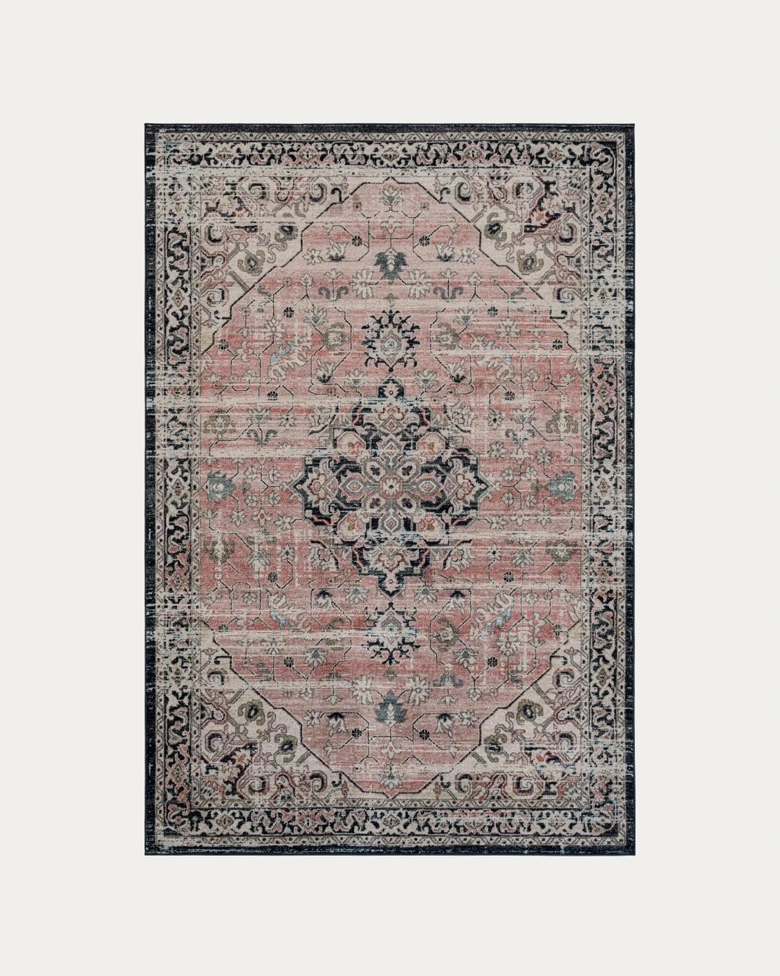 Julian Terracotta carpets in grey and pink, shown in a product top view as image 1