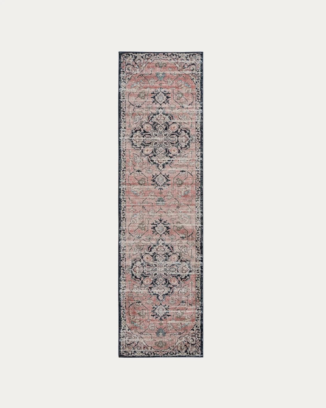 Julian Terracotta carpets in grey and pink, shown in a product top view as image 1