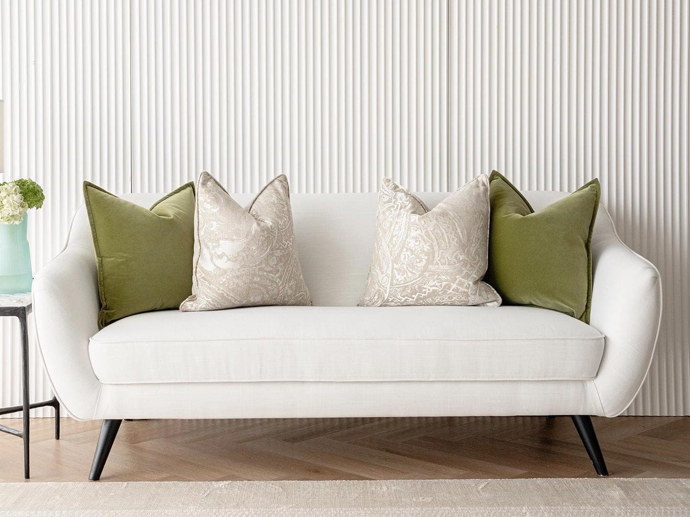 Juniper Bundle bundle - indoor in green, beige and silver, shown in a lifestyle front view as image 2