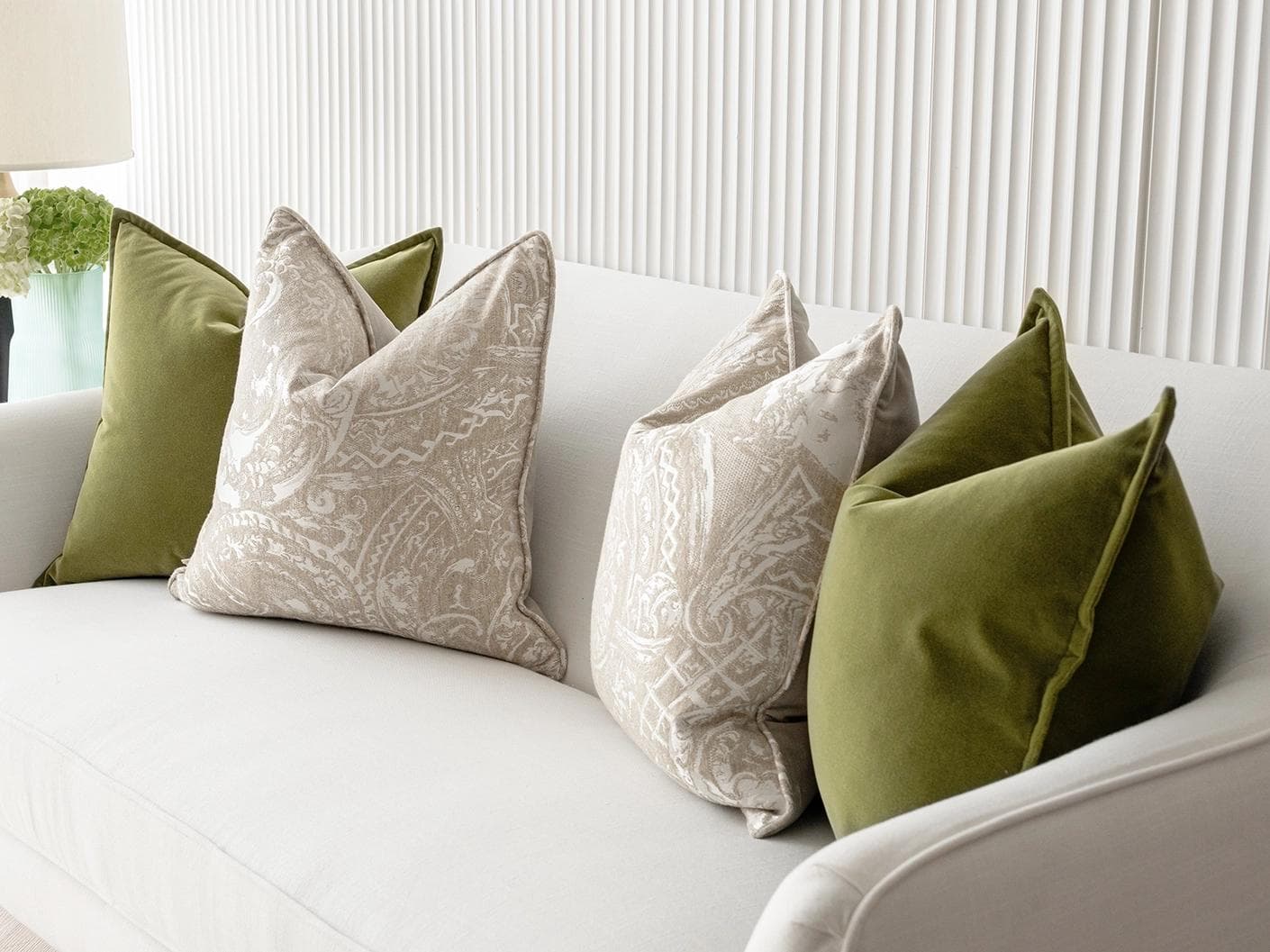 Juniper Bundle bundle - indoor in green, beige and silver, shown in a lifestyle right view as image 1