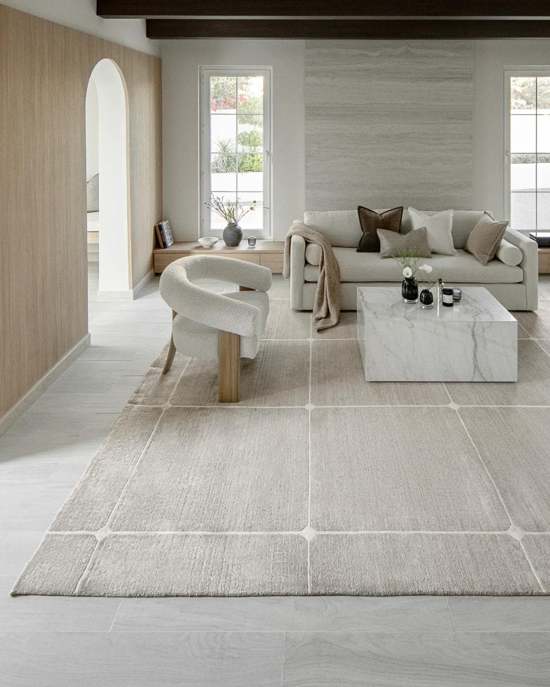 Justin Dune Runners carpet in grey, shown in a lifestyle front view as image 6
