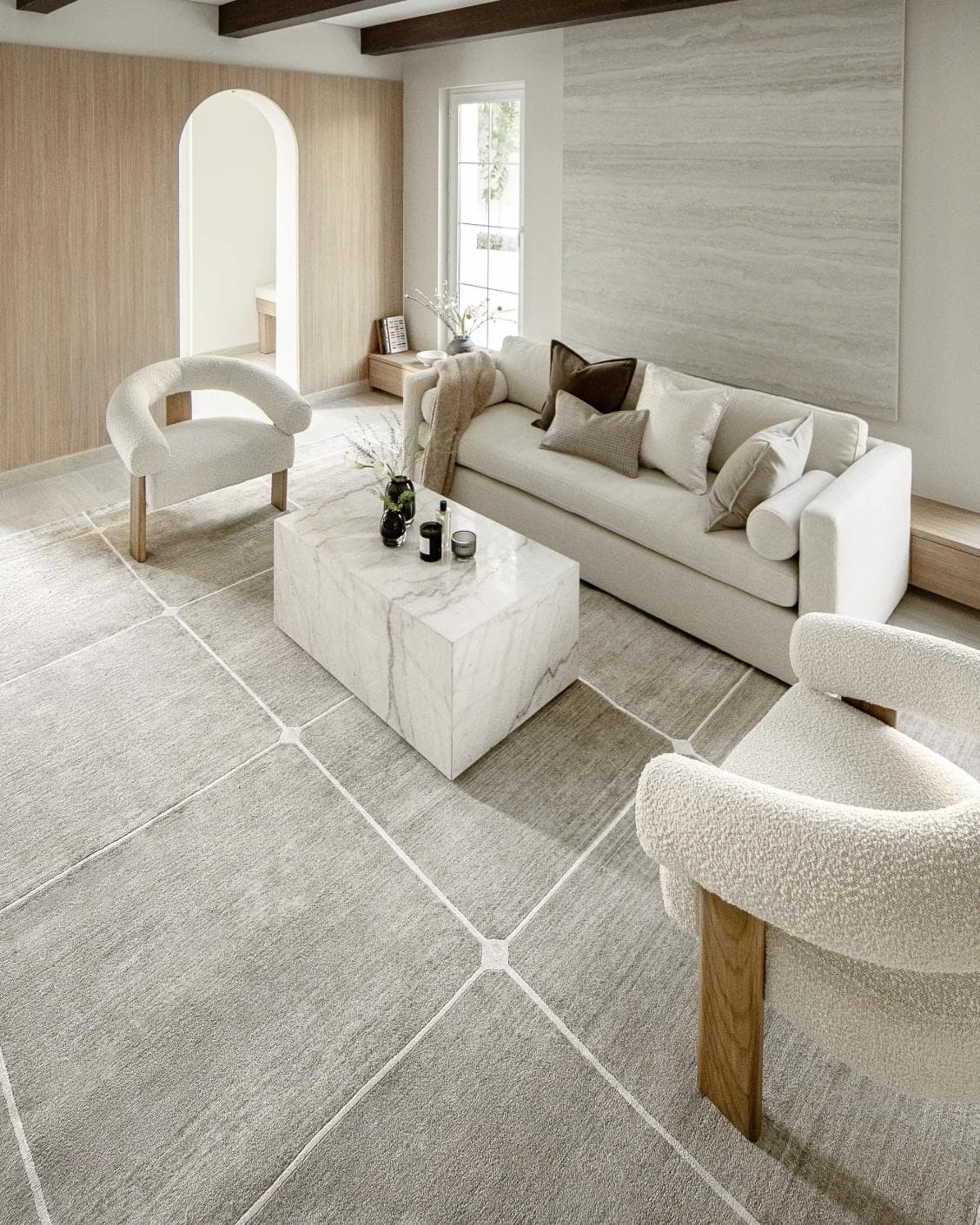 Justin Dune Runners carpet in grey, shown in a lifestyle right view as image 9