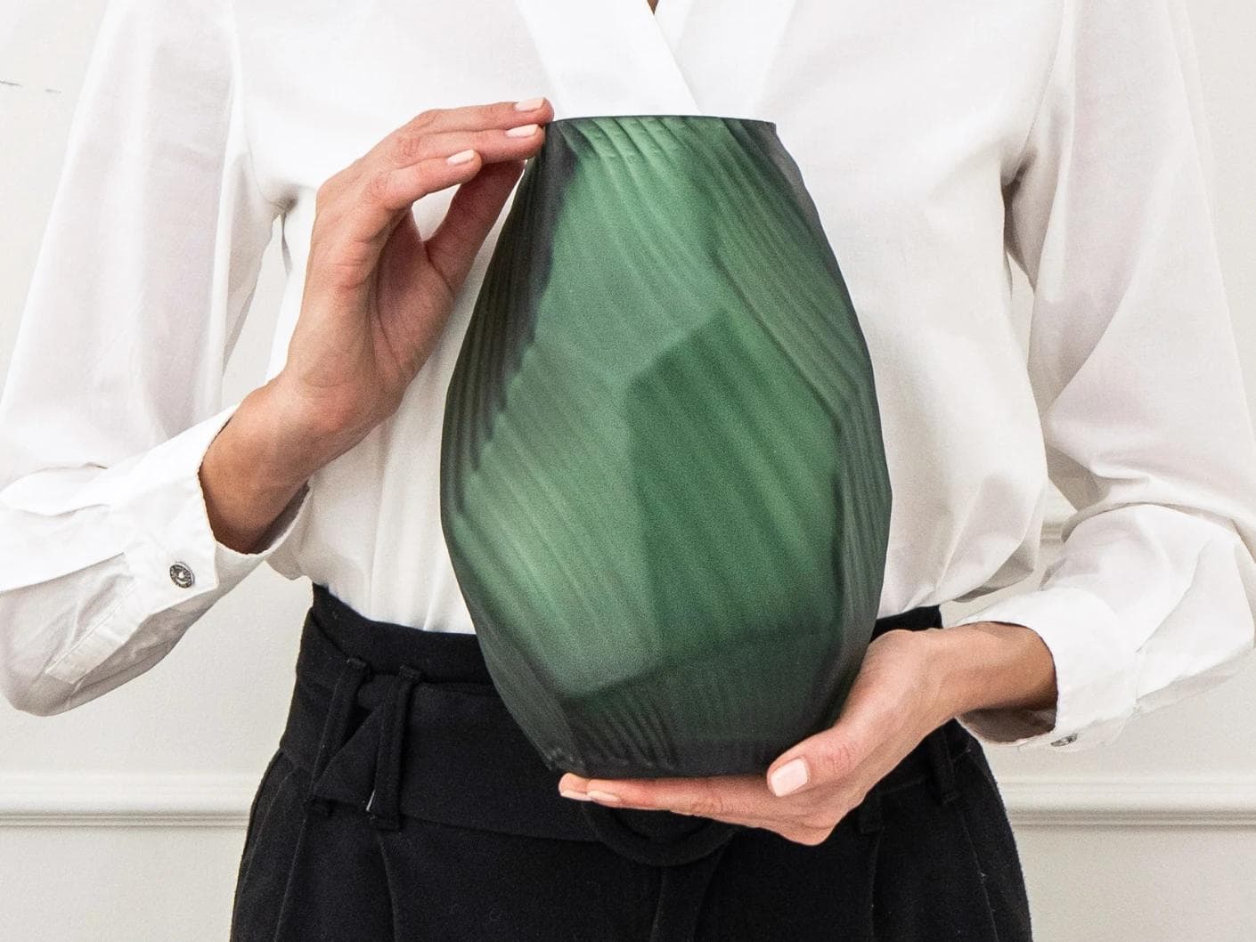 Keira Storms II vases in green, shown in a product front view as image 6