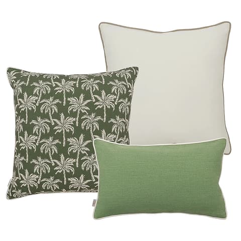 Keyla Bundle outdoor bundles in green and ivory, shown in a product as image 1
