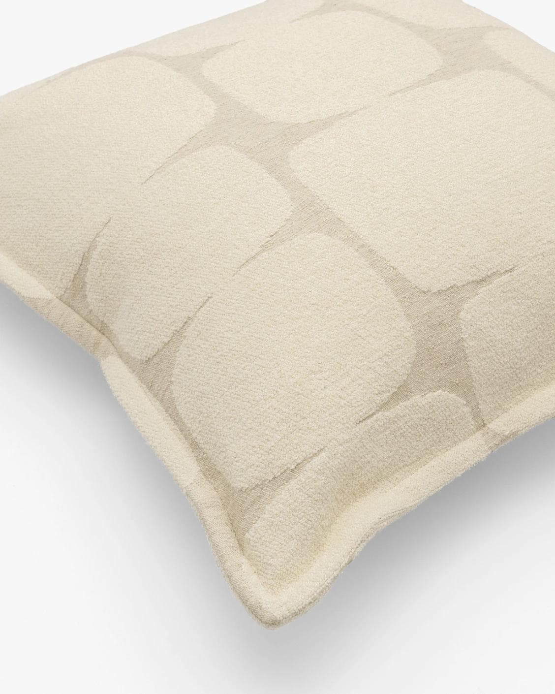 Kyomi Klimt cushion in ivory and beige, shown in a product top view as image 9
