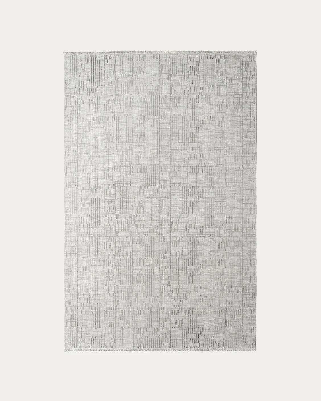 Laino Ashton carpets in ivory and grey, shown in a product top view as image 1