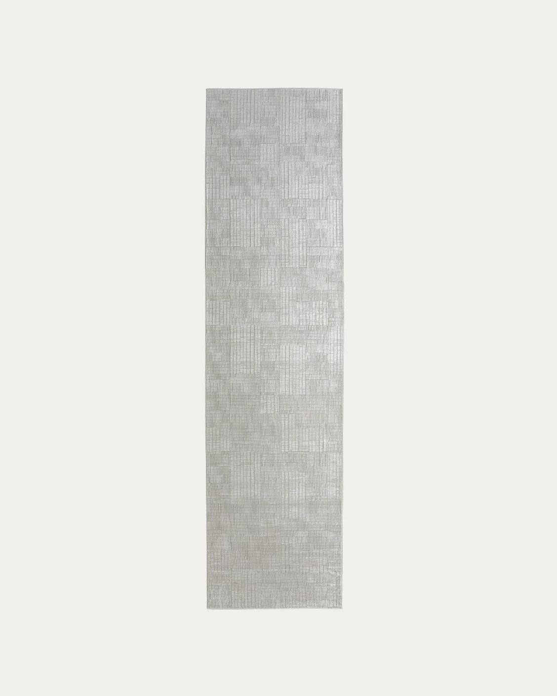 Laino Ashton carpets in ivory and grey, shown in a product top view as image 1