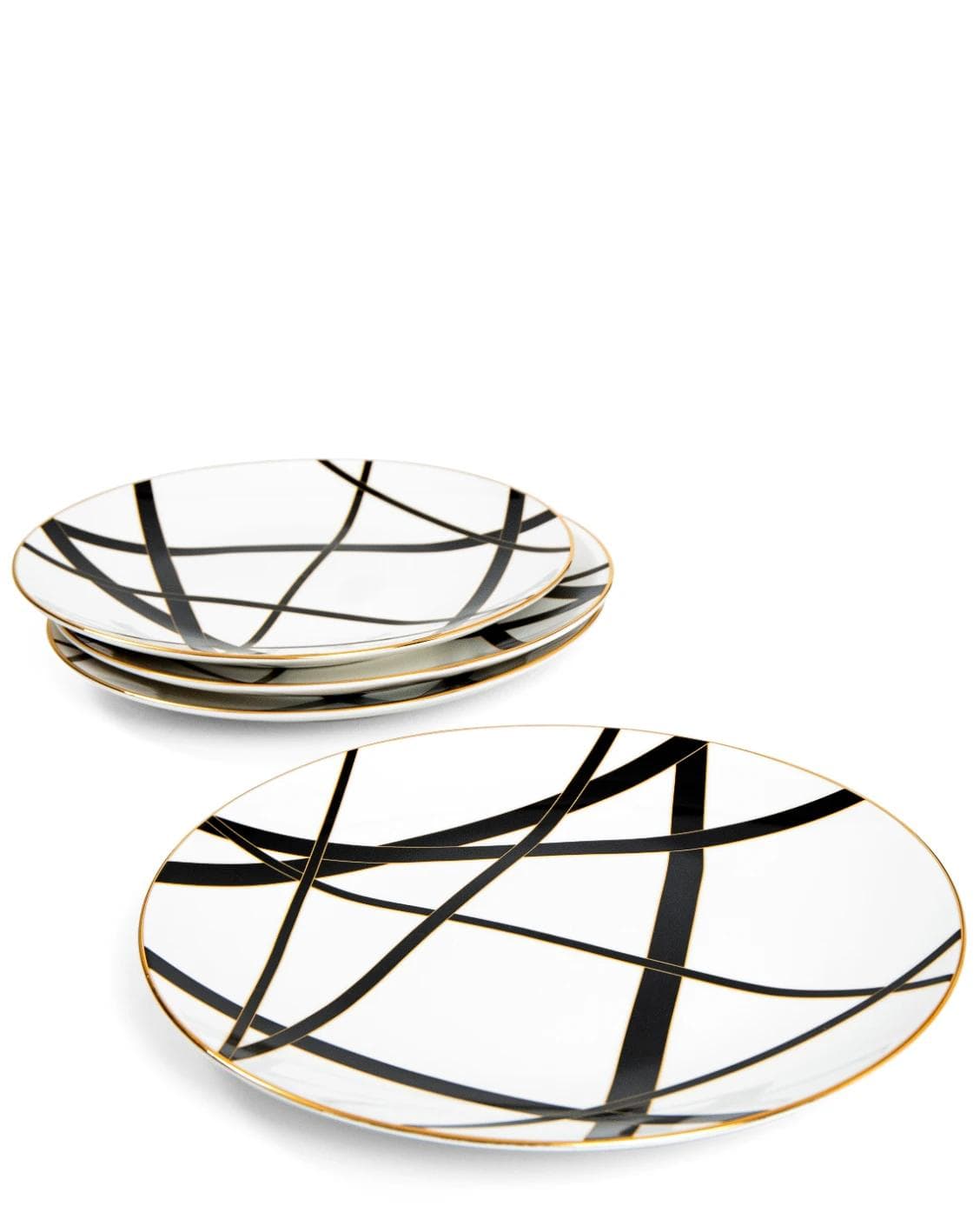 Leanna Viktoria plates in white, black and gold, shown in a product front view as image 9