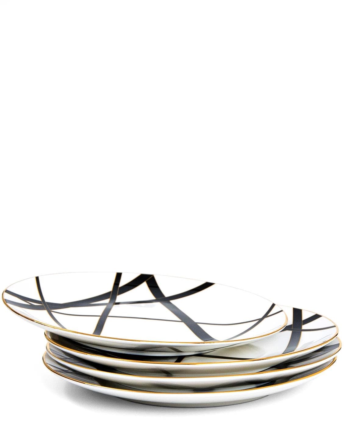 Leanna Viktoria plates in white, black and gold, shown in a product front view as image 10