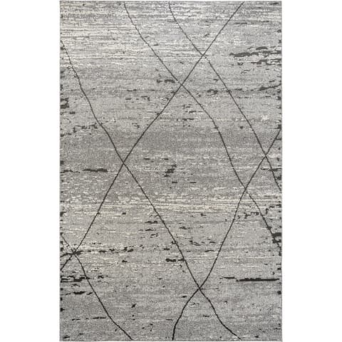 Leila Ashton carpets in charcoal, shown in a product top view as image 1