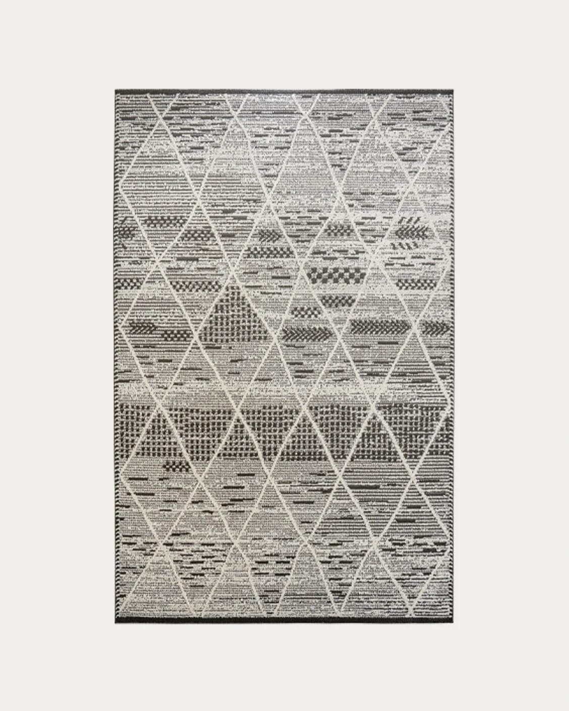 Leila Ebony carpets in charcoal and white, shown in a product top view as image 1
