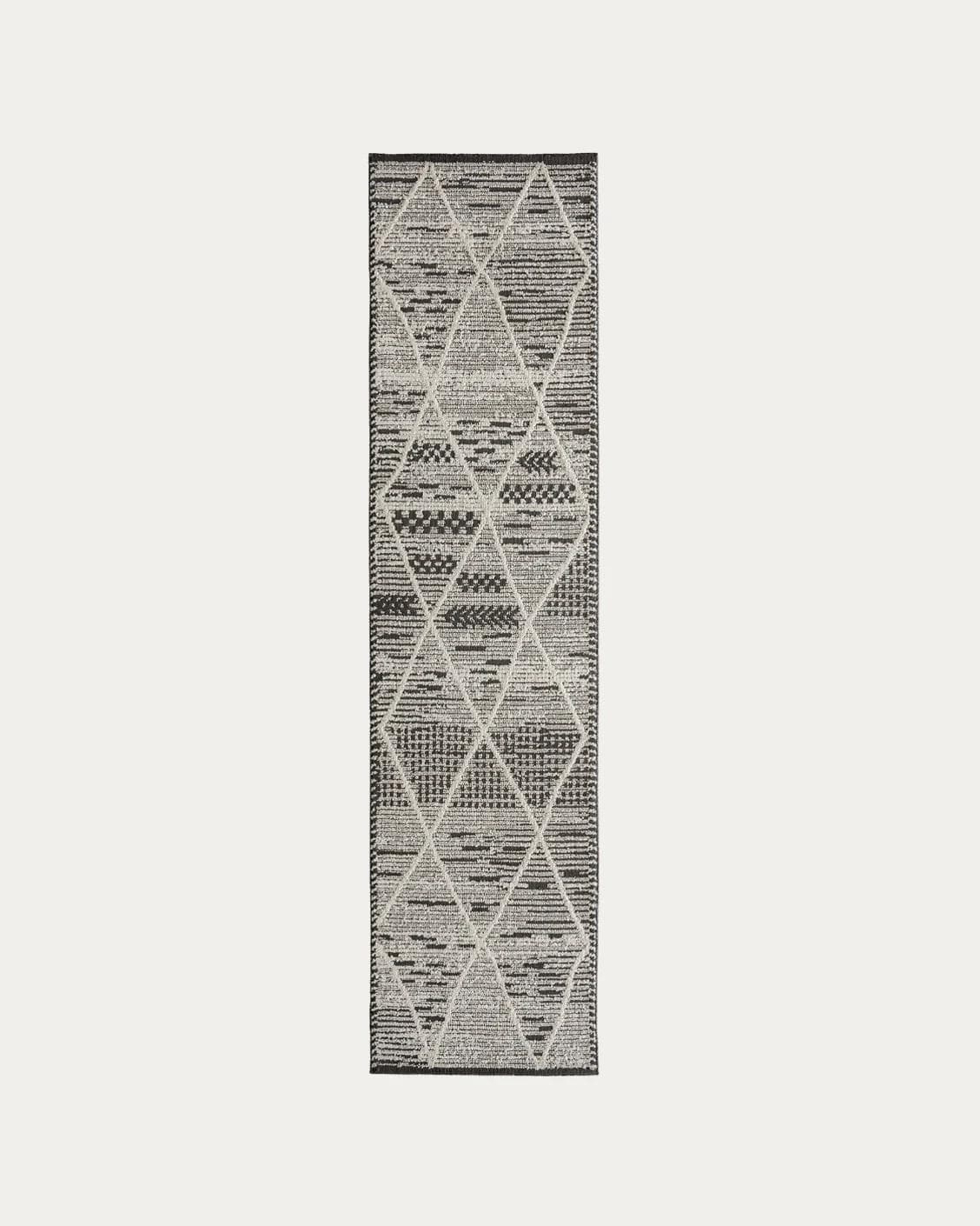 Leila Ebony carpets in charcoal and white, shown in a product top view as image 1