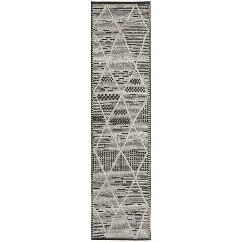 Leila Ebony carpets in charcoal and white, shown in a product top view as image 1