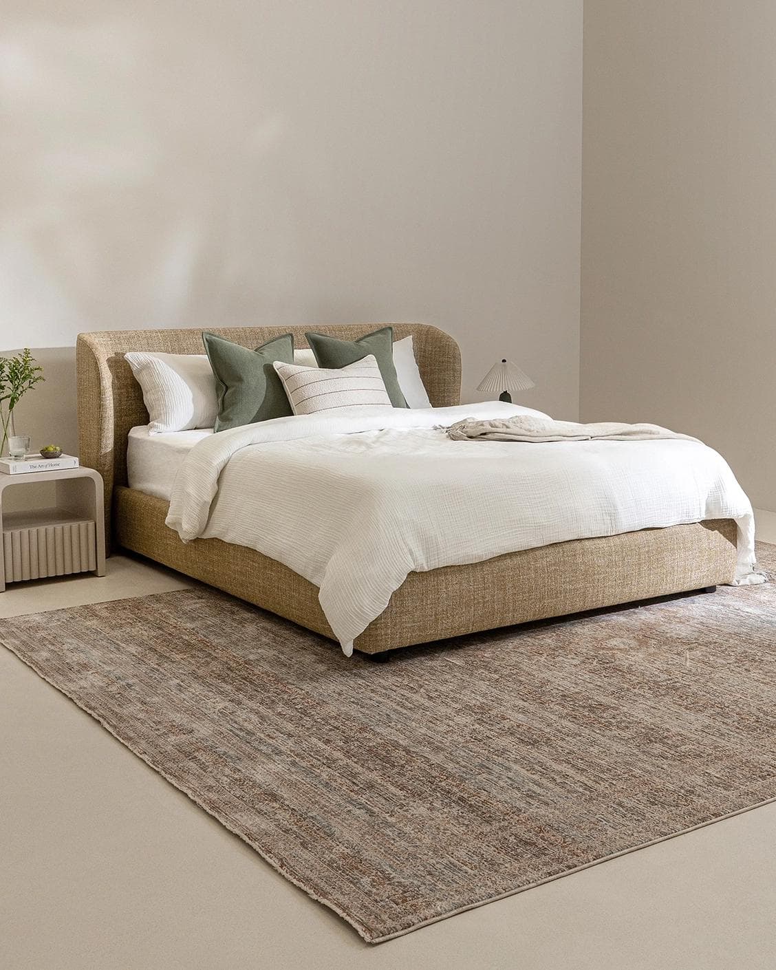 Livia Ochre Brown bed frame in ochre brown, shown in a lifestyle left view as image 7