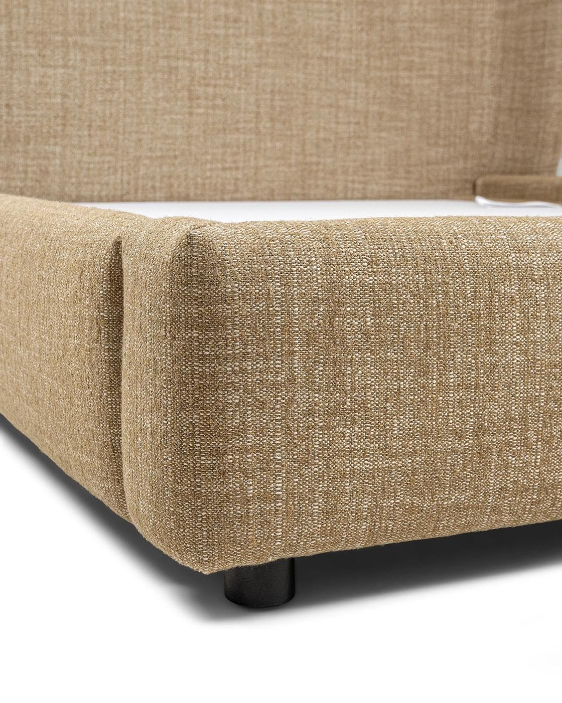 Livia Ochre Brown bed frame in ochre brown, shown in a product close-up as image 1