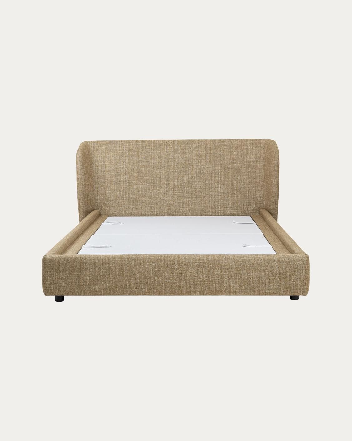 Livia Ochre Brown bed frame in ochre brown, shown in a product front view as image 1
