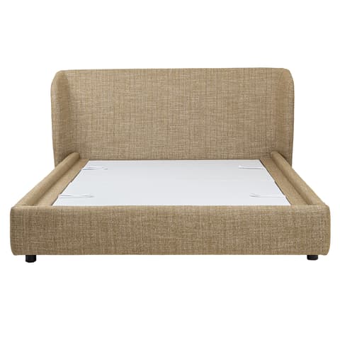 Livia Ochre Brown bed frame in ochre brown, shown in a product front view as image 1