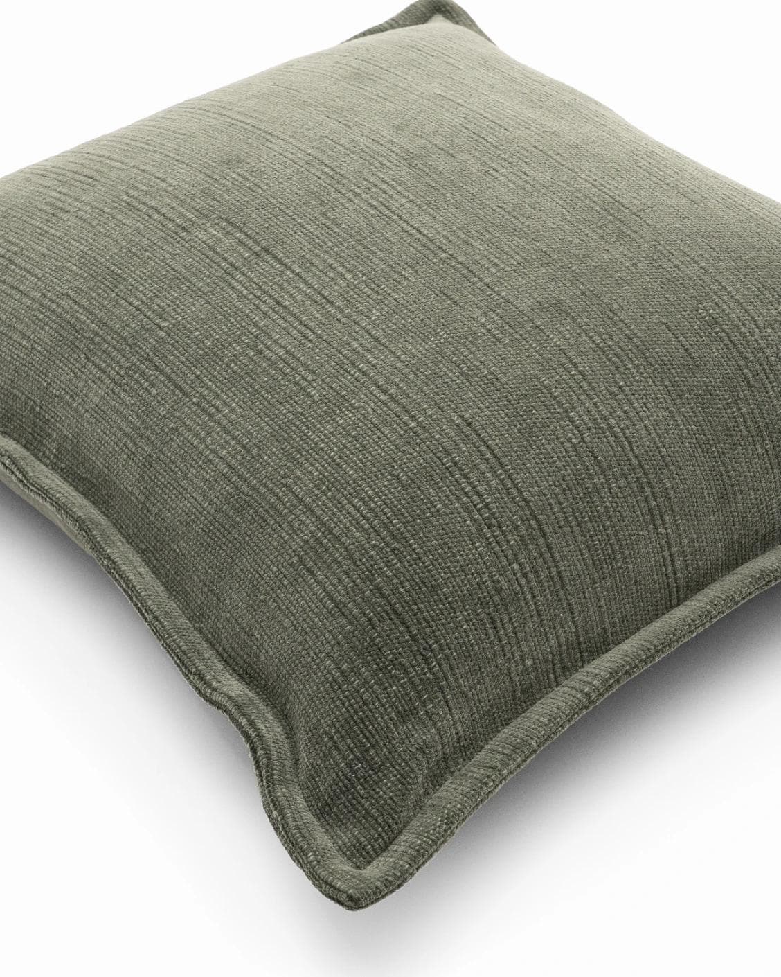 Macey Jade cushion in grey and green, shown in a product top view as image 9