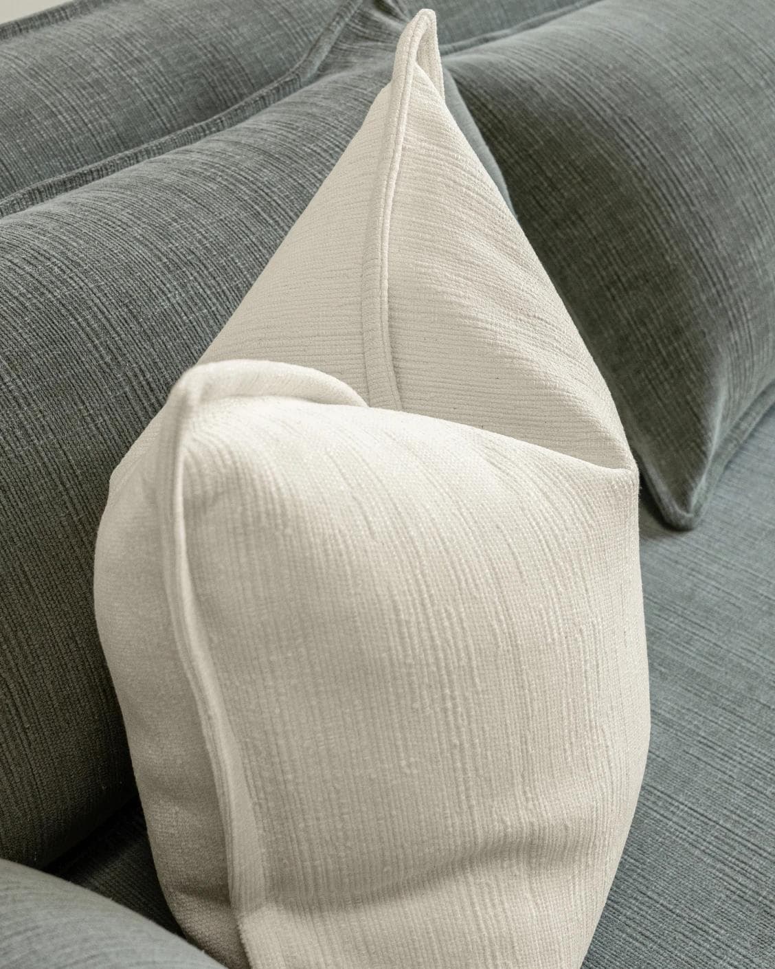 Macey Shale cushion in ivory, shown in a product top view as image 7