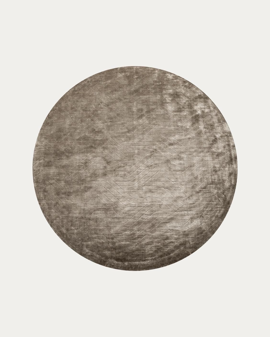 Madox Sandy Round carpet in taupe, shown in a product front view as image 1