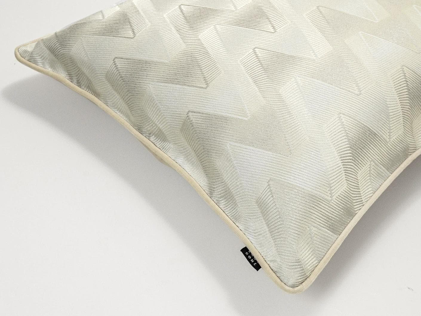 Maisie River cushion in beige and silver, shown in a product top view as image 8