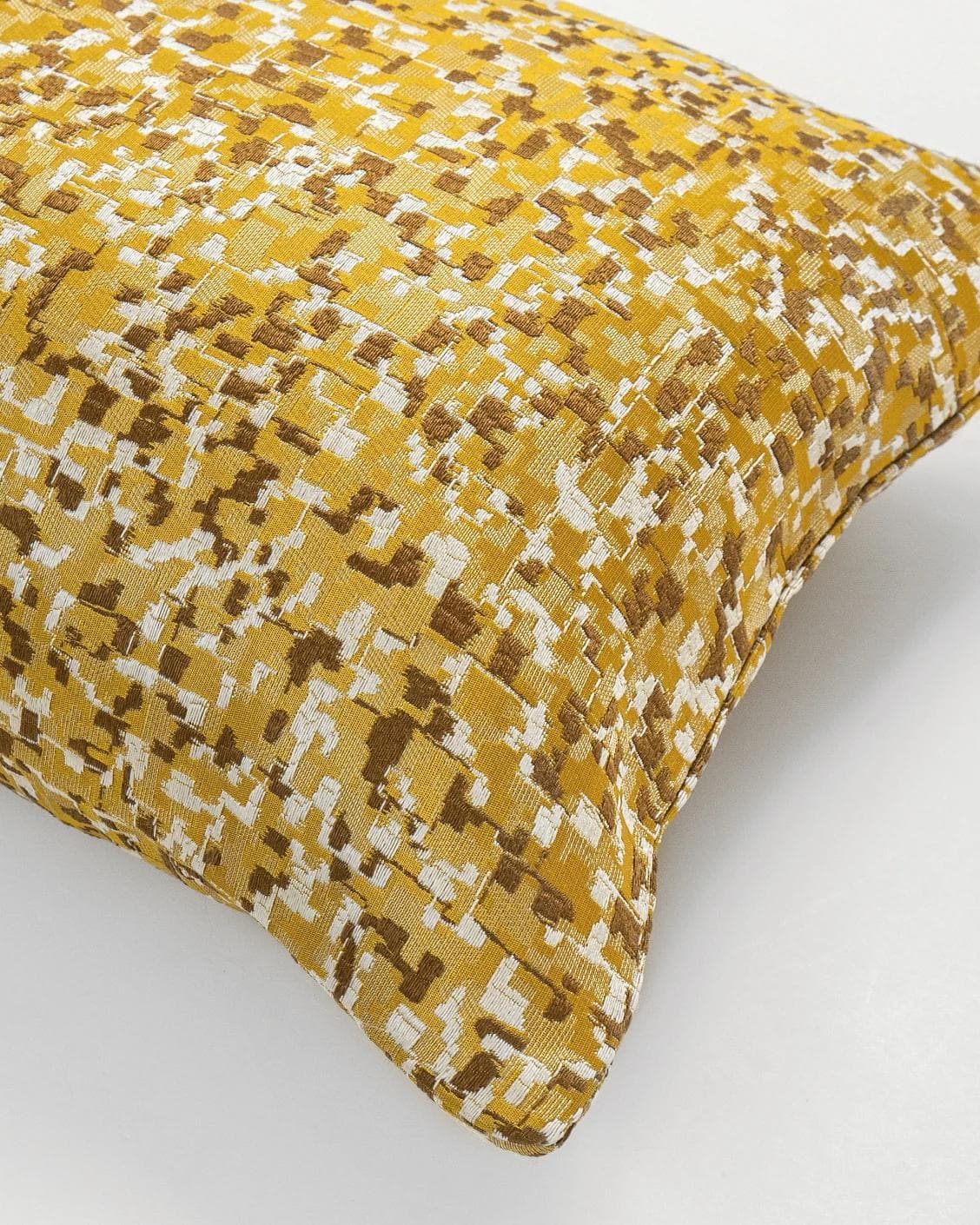 Marigold Klimt cushion in gold and yellow, shown in a product top view as image 8