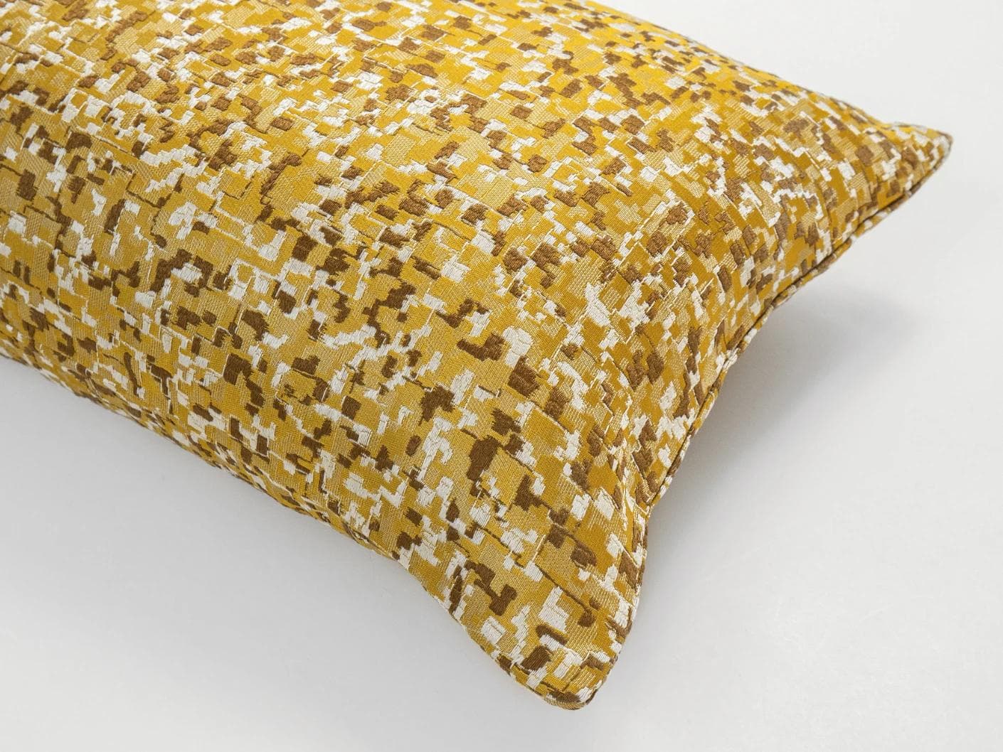Marigold Klimt cushion in gold and yellow, shown in a product top view as image 8