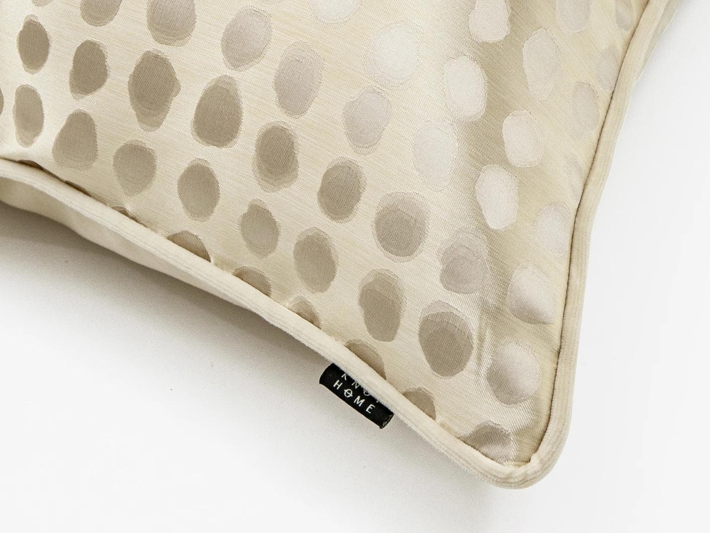 Marissa Bianca cushion in beige and silver, shown in a product top view as image 7