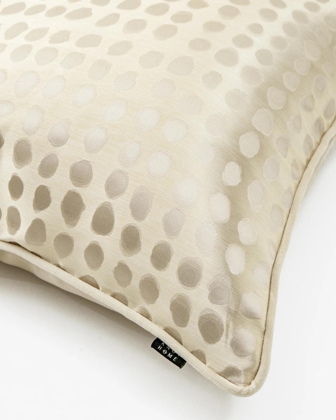 Marissa Bianca cushion in beige and silver, shown in a product top view as image 7