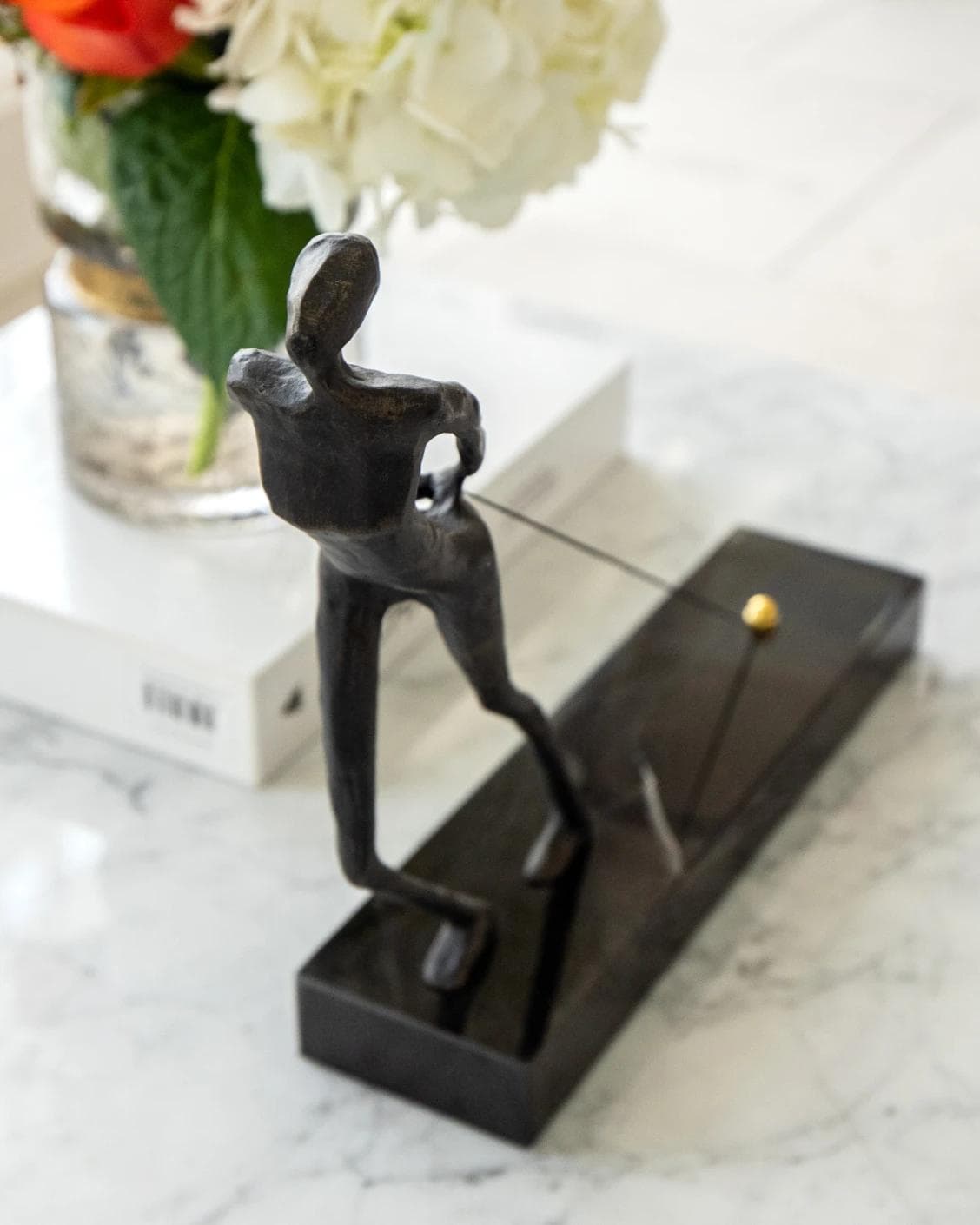Maximo Rodin statues and sculptures in black, shown in a lifestyle top view as image 6