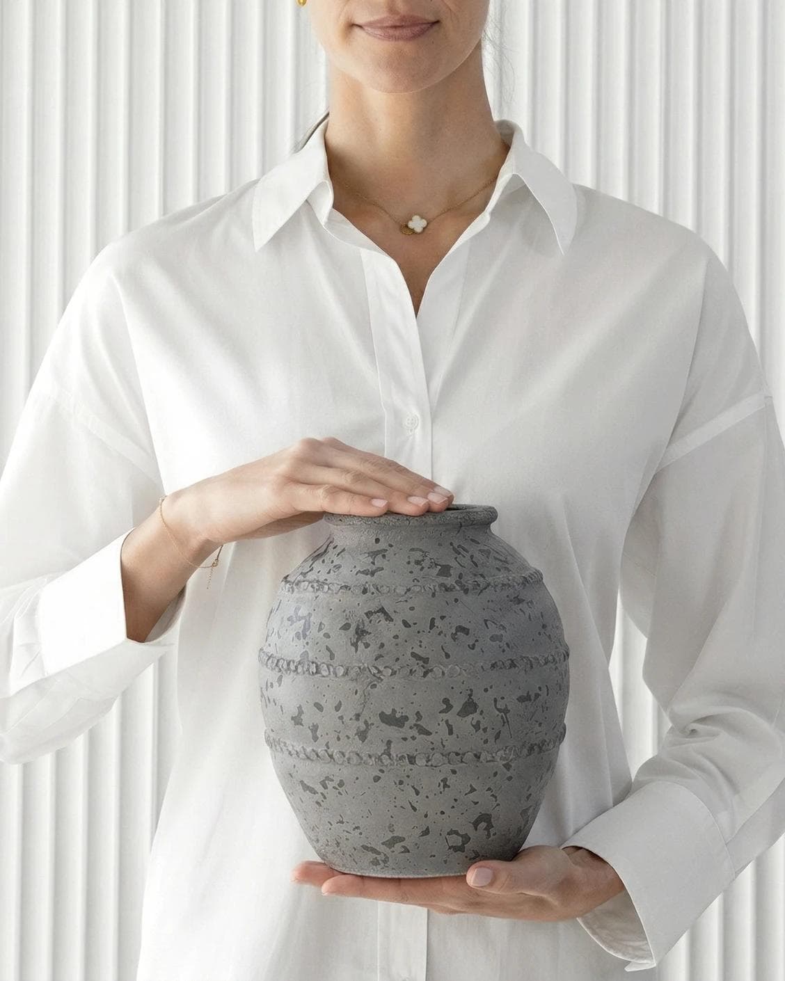Maxwell Arneson vases in grey, shown in a product front view as image 8