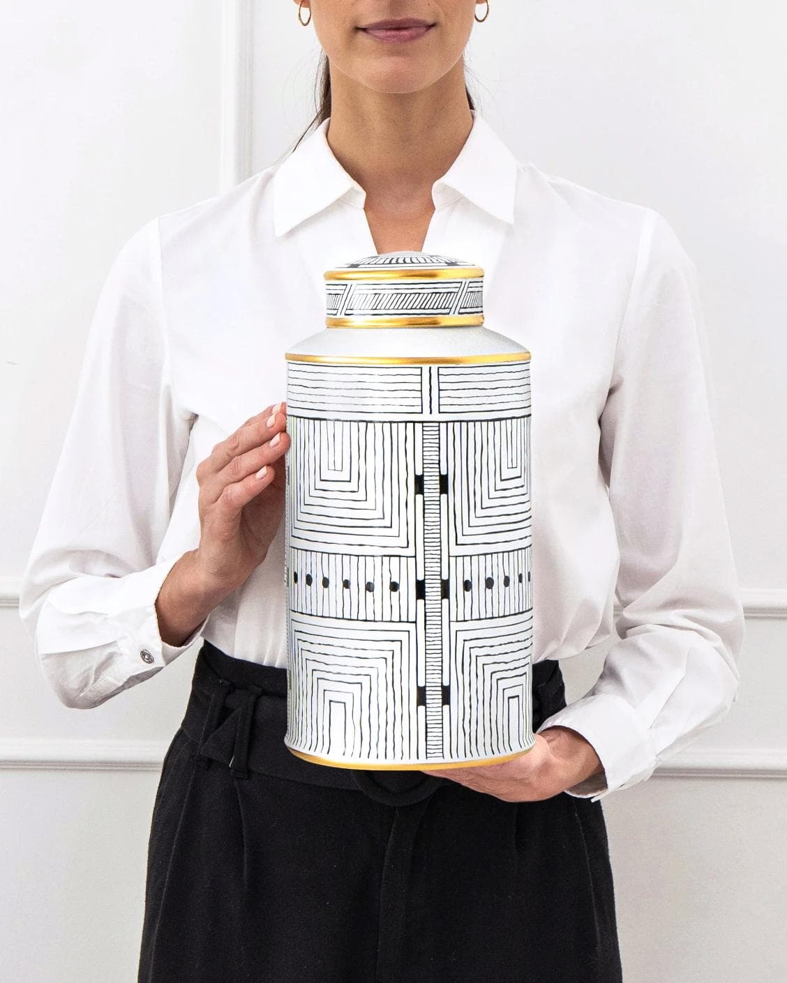 Maze Arneson canisters in black and white, shown in a product front view as image 13